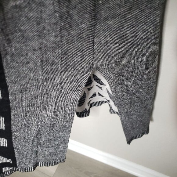 ZOZO woman Size L Long Cardigan Linen Viscose blend Geometric print Open Front - Picture 3 of 5